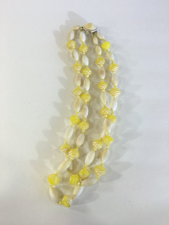 Vintage Yellow and Cream Necklace