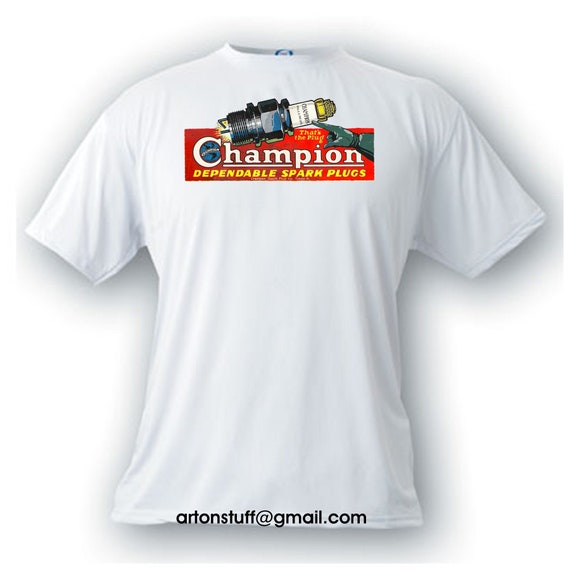 champion spark plug t shirt