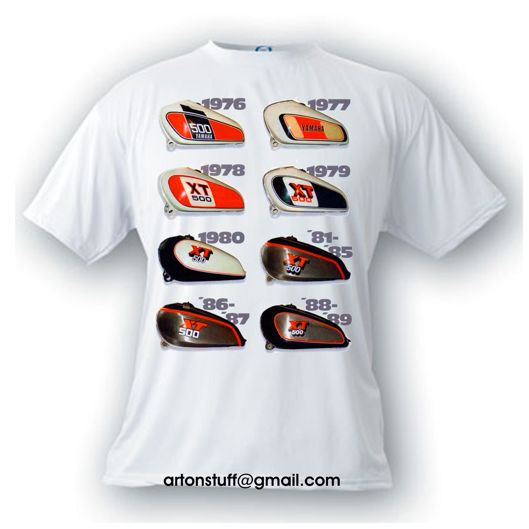 Yamaha XT 500 motorcycle tanks t-shirt classic images of | Etsy