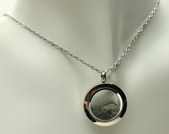 Moldavite Floating Necklace, Genuine Green Tektite Floating Moldavite Rough Pendant, Green Meteorite, Certificate