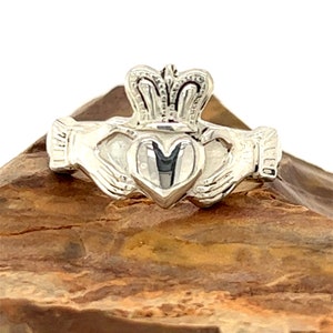 Silver Claddagh Ring, Custom Made, Die Struck Solid Sterling Silver, Irish, Celtic Ring, Size 7 & 8