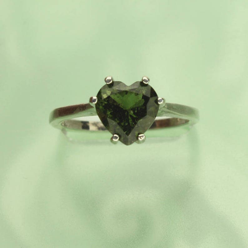 moldavite silver ring