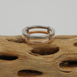 Unisex Band Ring, Double Band Mens Ring, Thumb Ring, Stainless Steel Copper