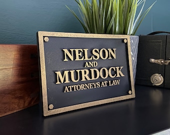 Nelson and Murdock Inspired Fan Art Mini sign prop replica