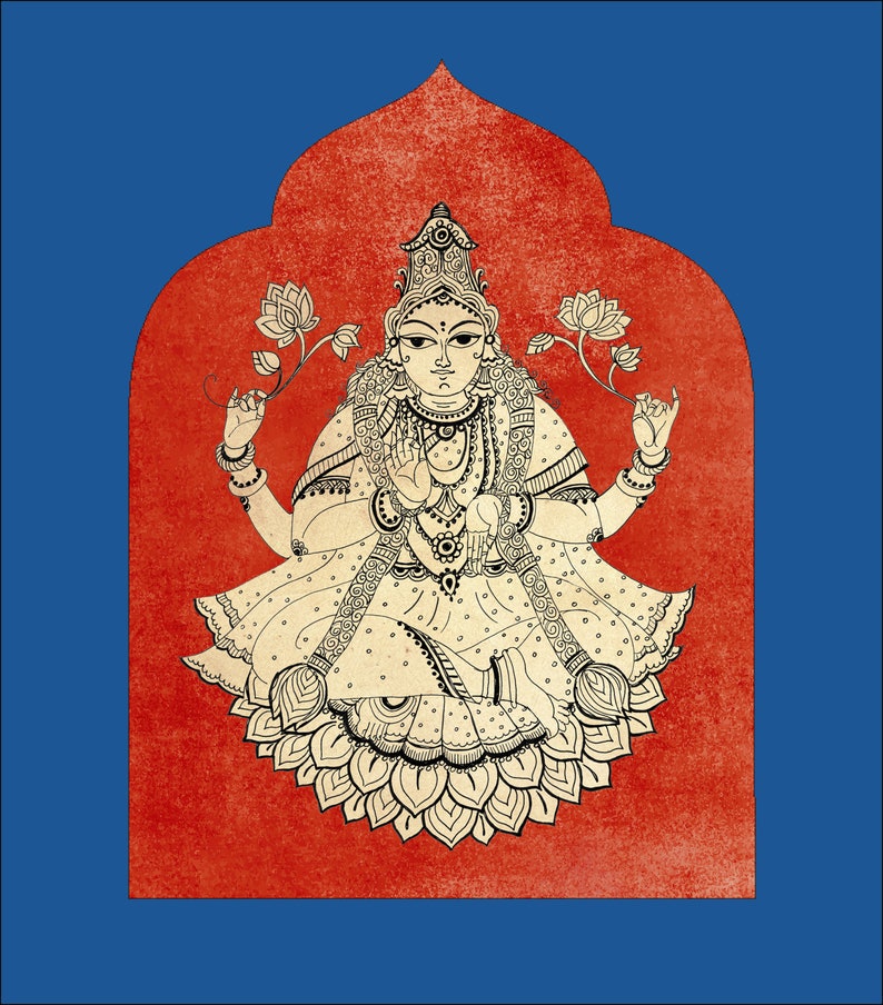 Laxmi & Ganesha - Handpainted Clay Art Wall Frame 15 main image 1