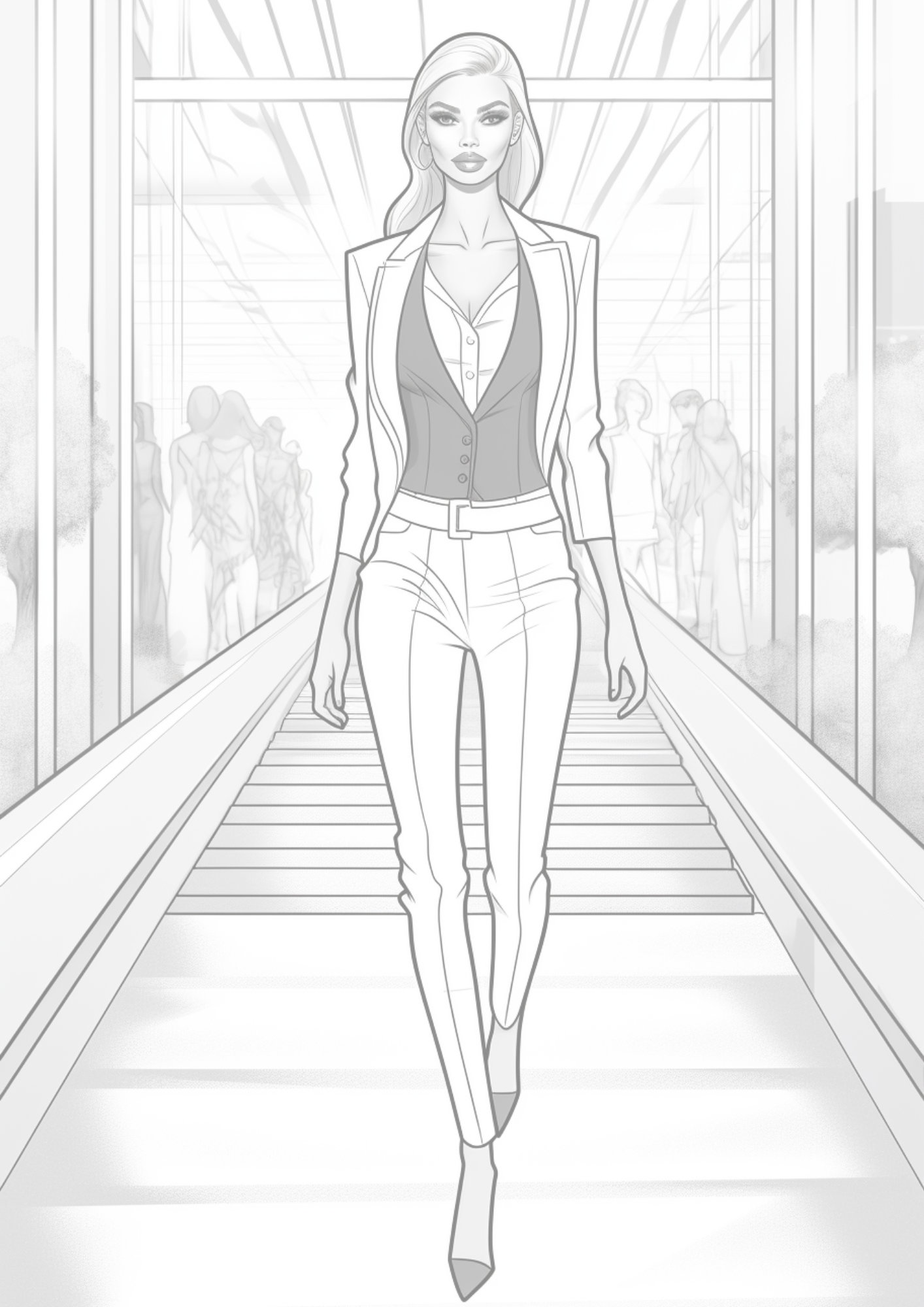 Barbie Inspired Digital Coloring Book, Barbie Adventures, Fashion