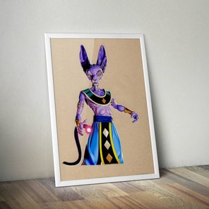 Lord Beerus Kunstdruck A4/A3 Bild 1