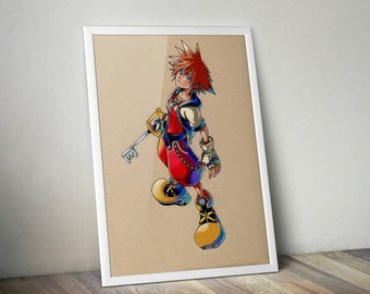 Sora Kingdom Hearts - Fine Art Print - A4/A3