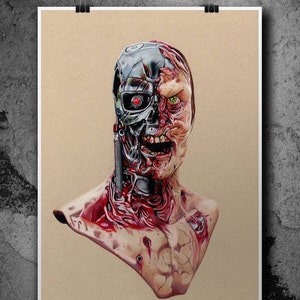 Terminator Zombie Fine Art Print A4/A3 image 2