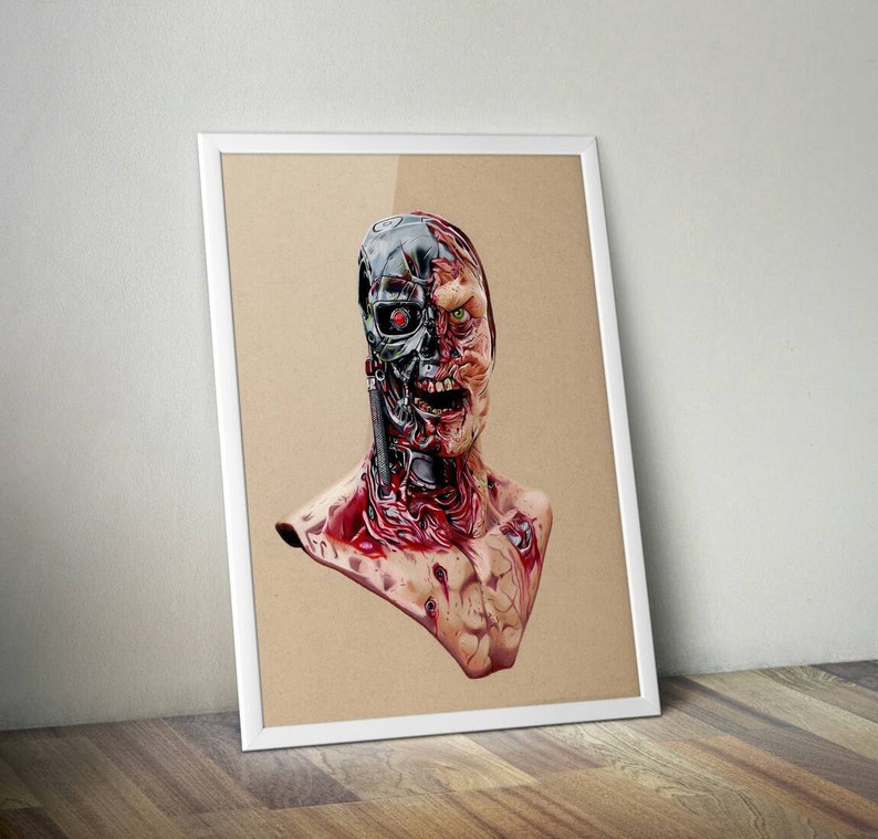 Terminator Zombie Fine Art Print A4/A3 image 1