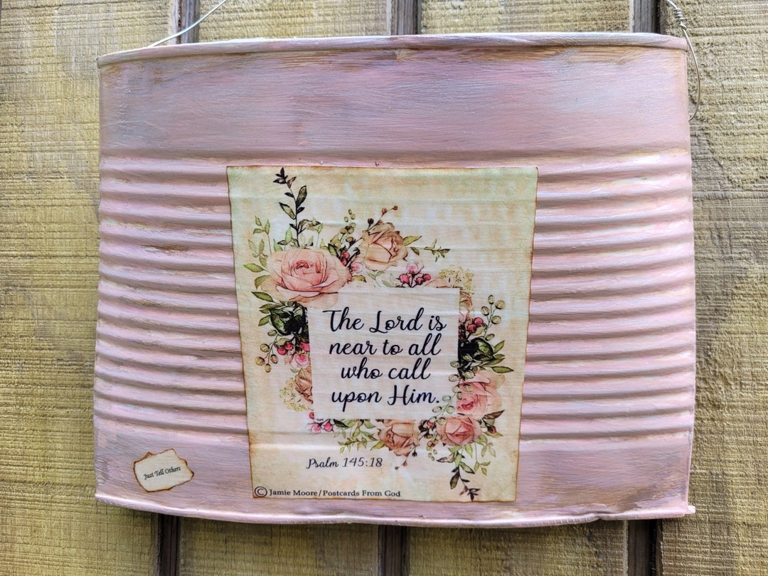 Handmade Tin Can Pocket Posey Shabby Chic/farmhouse Wall Etsy