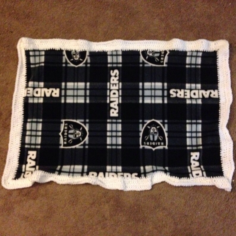 Crochet Fleece Raiders Baby Blanket Etsy