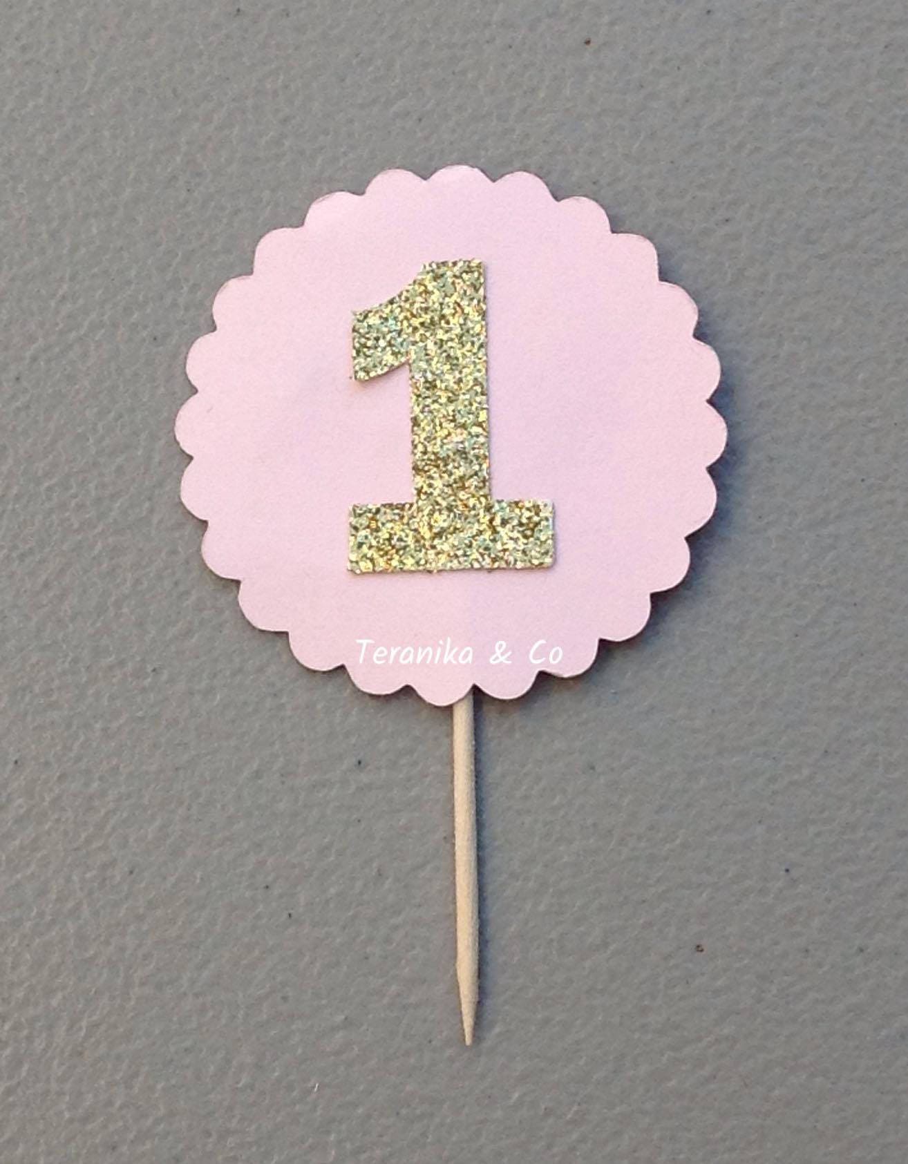 12 first birthday cupcake toppers 1st birthday party toppers Etsy