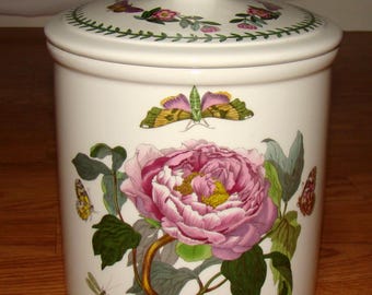 Portmeirion BOTANIC GARDEN by Susan Williams-Ellis Canister, Cookie Jar Shrubby Peony / Paeonia Moutan, Britain
