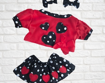 Valentine Heart Outfit Girl~ fits 16" plush animals
