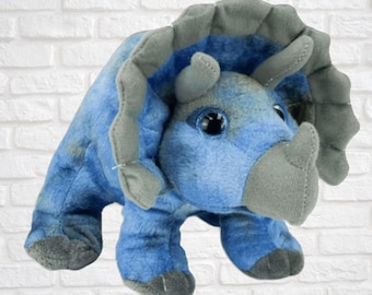 8 inch Unstuffed Plush Animal- Triceratops