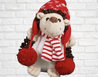 8 inch Unstuffed Plush Animal- Hedgehog
