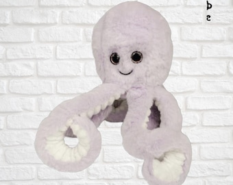 8 inch Unstuffed Plush Animal- Octopus