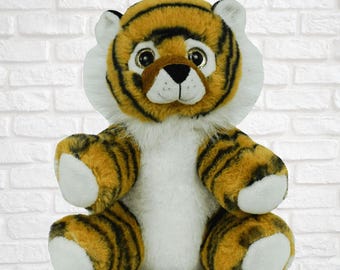 8 inch Unstuffed Plush Animal- Tiger