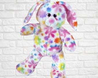 16 inch Unstuffed Plush Animal- Flower Bunny