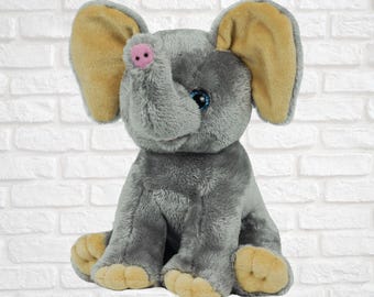 8 inch Unstuffed Plush Animal- Elephant
