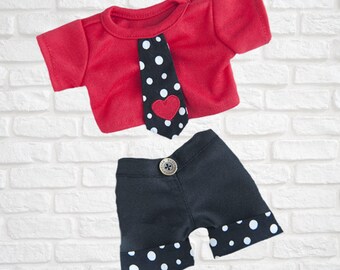 Valentine Heart Outfit Boy~ fits 16" plush animals