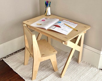 kids plywood desk, kids wooden desk, toddler desk, classroom desk, baltic birch desk, homeschool desk.