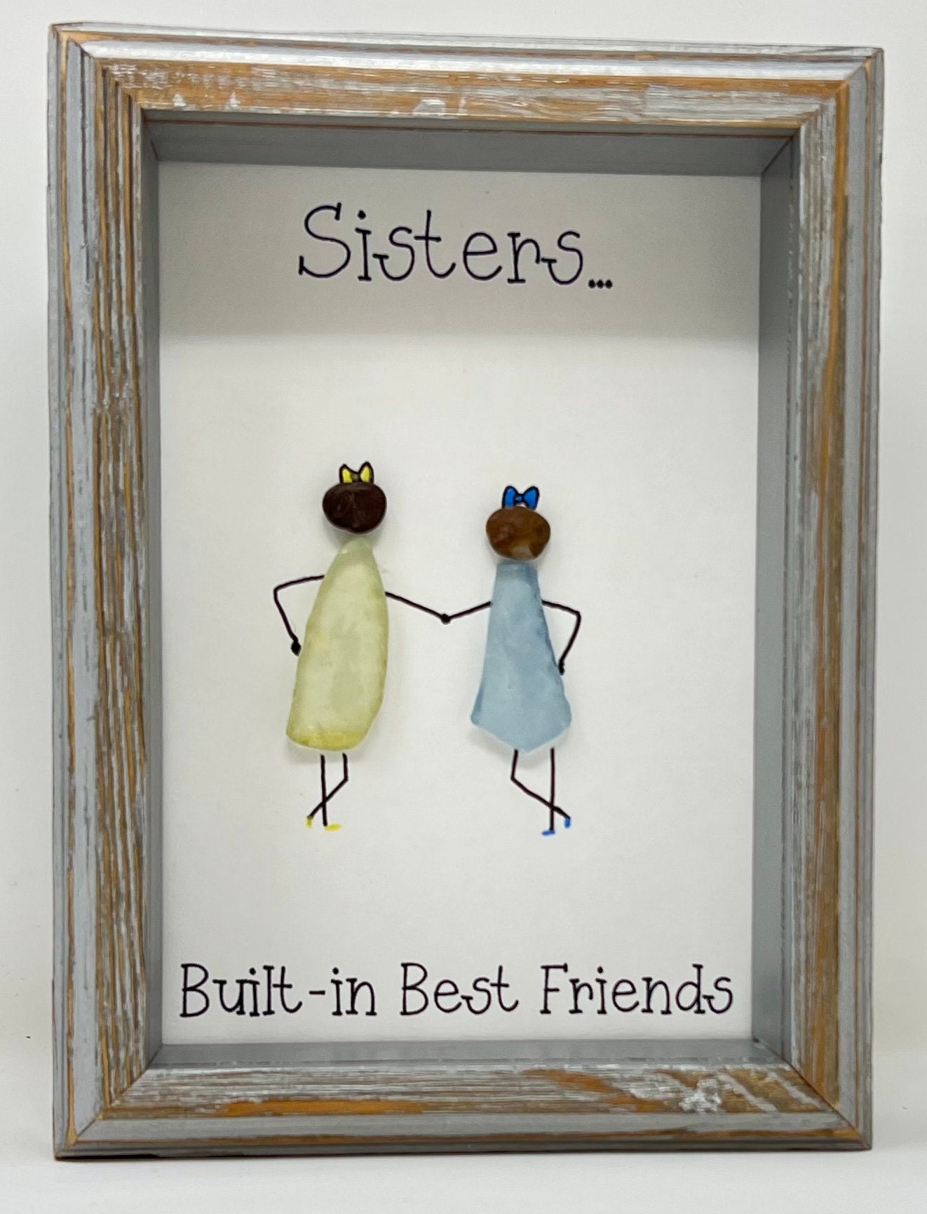 Sea Glass Art  Sisters…built-in best friends for showers Christmas, Hanukkah, holiday, and birthday gifts