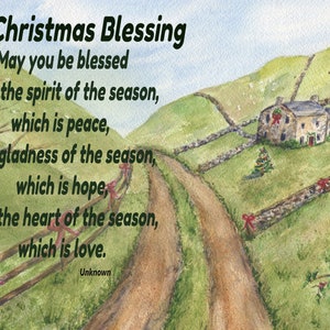 Irish Christmas Blessing Watercolor Print Ireland Landscape Etsy