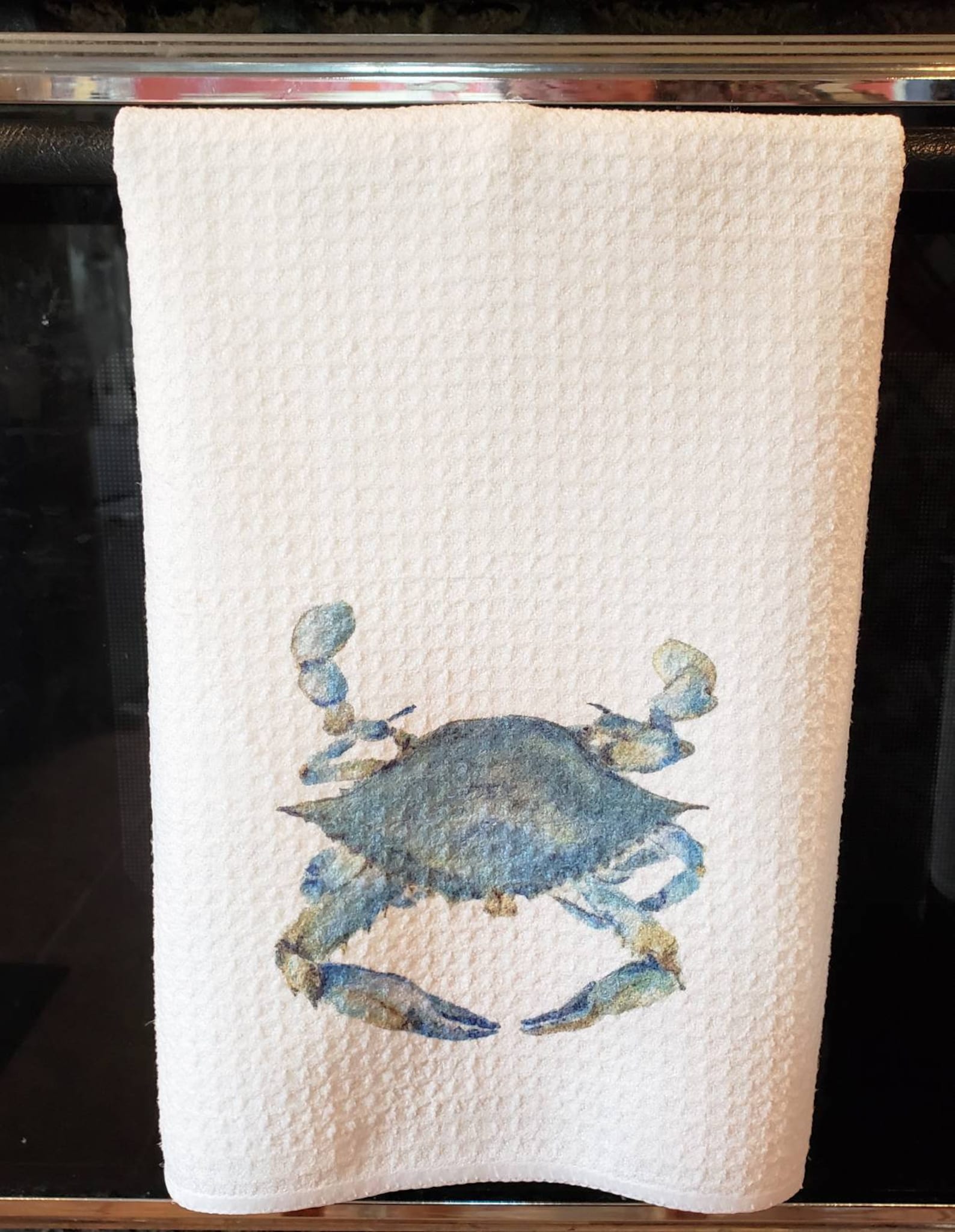 Blue Crab Tea Towel Blue Crab Kitchen Decor Maryland Blue Etsy
