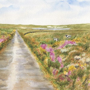 Irish Road: Irish landscape, Ireland landscape print, Irish road painting, Irish art, original Ireland painting, framed Ireland print