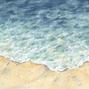 Sea's Edge Watercolor Painting Original or Prints, Beach Decor, Ocean Painting, Framed Beach Print, Ocean Print, summer art, Beach art