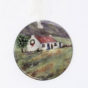 Christmas Irish Cottage Ornament, Irish Christmas ornament, Irish Cottage ornament, Ireland ornament, Irish gift, Ireland gift, small gift