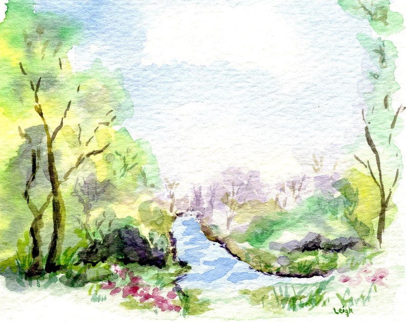 Winding Stream digital download wall art downloadable art print original painting original art instant download digital art landscape art