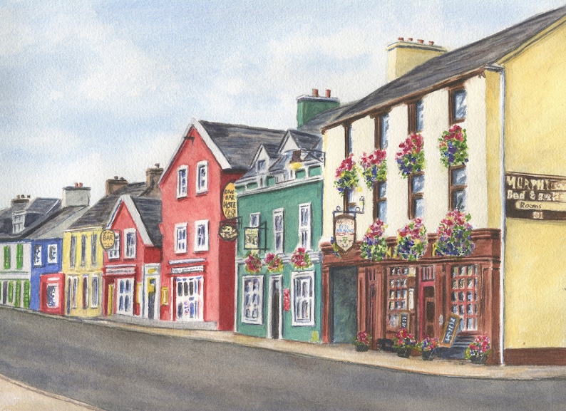 Dingle Ireland watercolor print or original painting Ireland Etsy