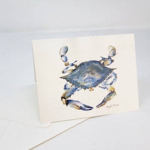 Blue Crab Notecards Maryland Blue Crab art crab painting Maryland art notecard stocking stuffer Maryland notecards blank greeting cards