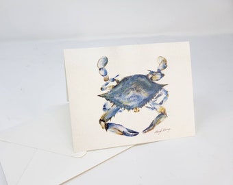 Blue Crab Notecards Maryland Blue Crab art crab painting Maryland art notecard stocking stuffer Maryland notecards blank greeting cards