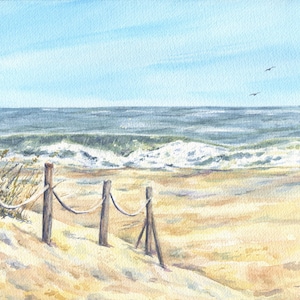 Dune&#39;s Edge Beach Watercolor, Original Coastal Art, Original Watercolor Painting, Ocean Painting, Ocean Painting, Original Coastal art
