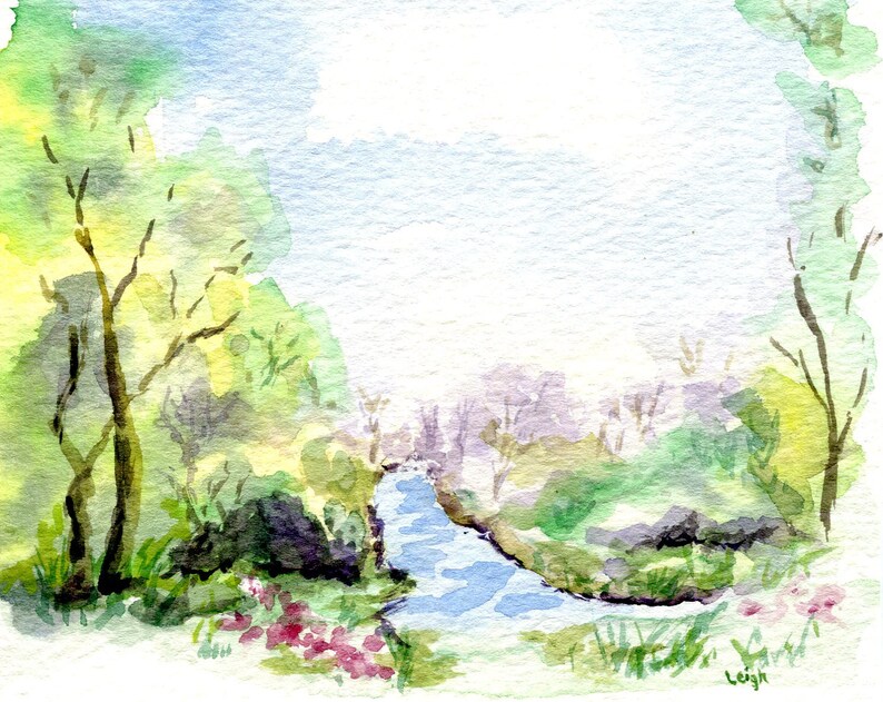 Winding Stream digital download wall art downloadable art print original painting original art instant download digital art landscape art