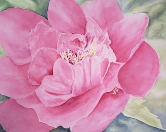 Aquarelle pivoine rose, tirages d'art ou peinture originale, impression d'art pivoine, peinture pivoine, art mural floral rose, art déco floral