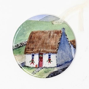 Irish Christmas Cottage Ornament, Irish Christmas ornament, Irish Cottage ornament, Ireland ornament, Irish gift, Ireland gift, small gift
