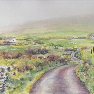 Dingle Peninsula Misty Day Original Painting: Irish Painting, Ireland landscape, Irish landscape, Irish Art, Ireland painting, Original Art