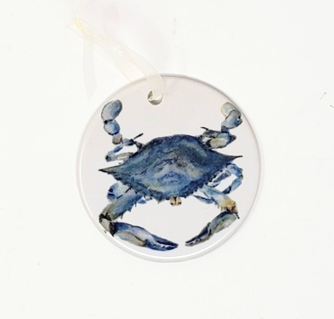 Blue Crab Christmas Ornament Maryland Ceramic Ornaments Crab Etsy