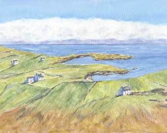 Ring Of Kerry, Ireland Landscape, Irish Landscape, County Kerry, Irish Art, Ireland Painting, Ireland Painting, Irish Print, Ireland gift
