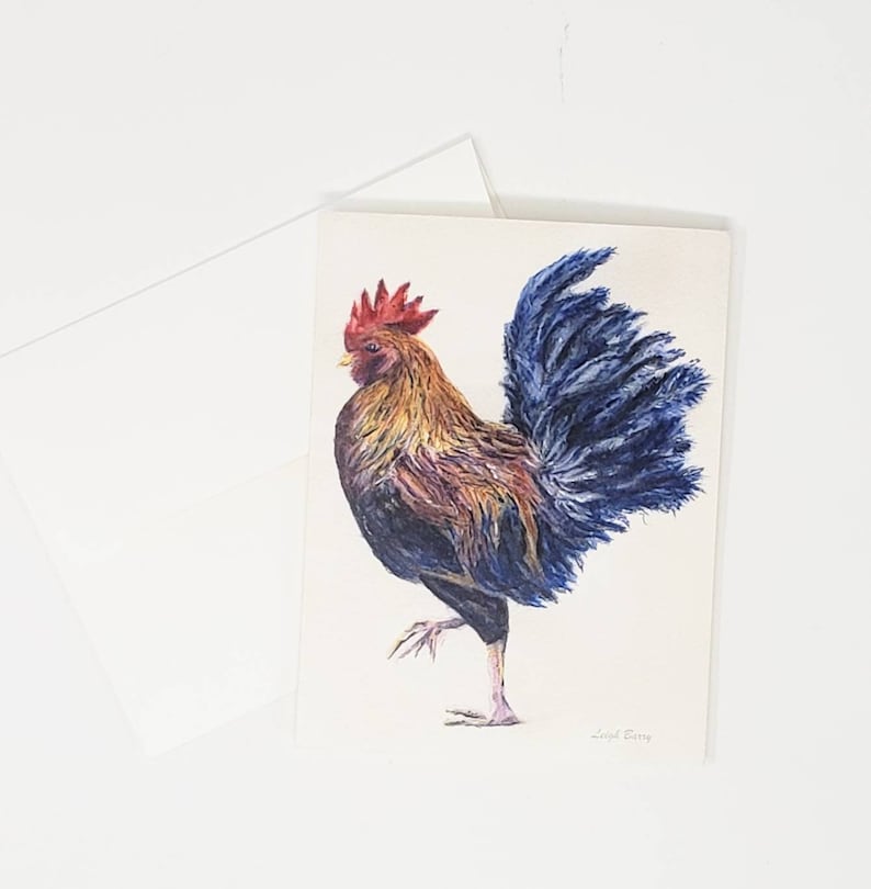 Rooster Notecards Blank Greeting Cards Rooster Art rooster painting watercolor art rooster stationary colorful rooster art gift for mom