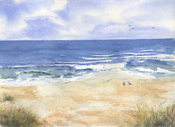 Vintage Coastal Ocean Wall Decor Seascape Painting Fine Art Archival Paper Print