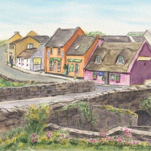 Doolin, Ireland watercolor painting print, Irish art,Irish village print, Ireland painting, Irish gift, Ireland gift, Ireland Landscape