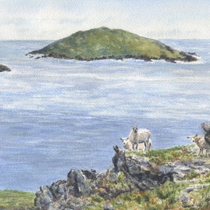 Dingle Peninsula Irish landscape painting Ireland landscape print framed sheep art Irish art seascape painting Irish sheep painting farm