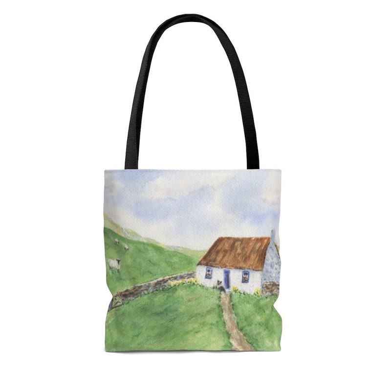 Irish Countryside Art Tote Bag Ireland Landscape Tote Bag Etsy