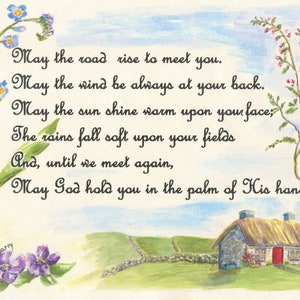 Irish Blessing print Irish gift framed Irish blessing Irish wall art Ireland landscape painting framed Irish art